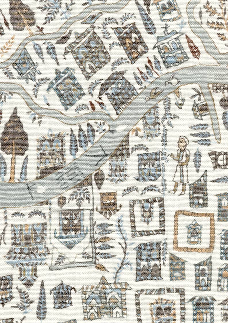 The Map Maxi Aqua Vita Fabric, Fabrics in Kildare