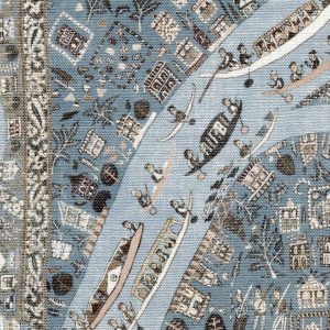 The Map Mini Blue Almond Fabric, Fabrics in Naas