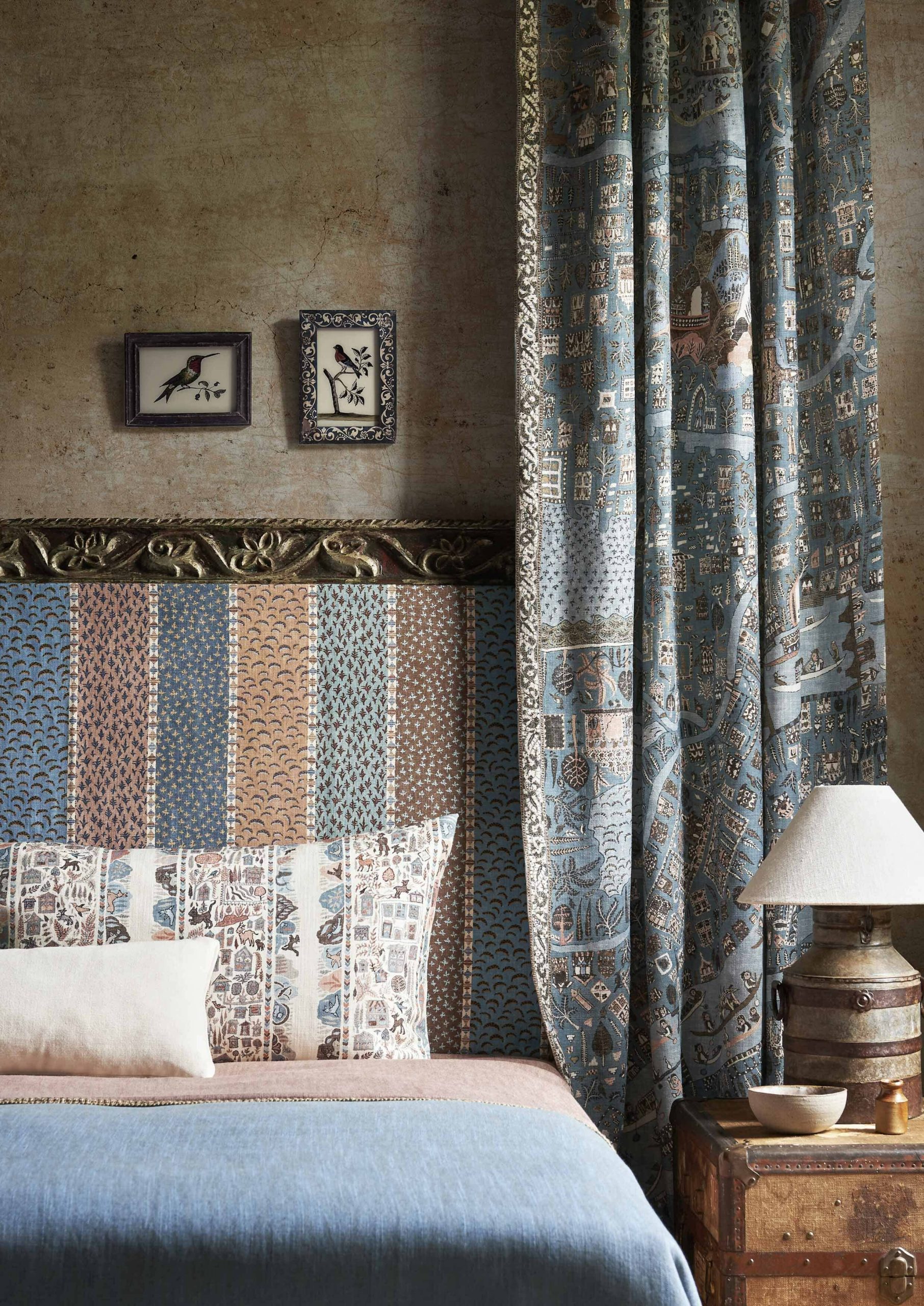 Asha Stripe Blue Almond Fabric, Fabrics in Kildare