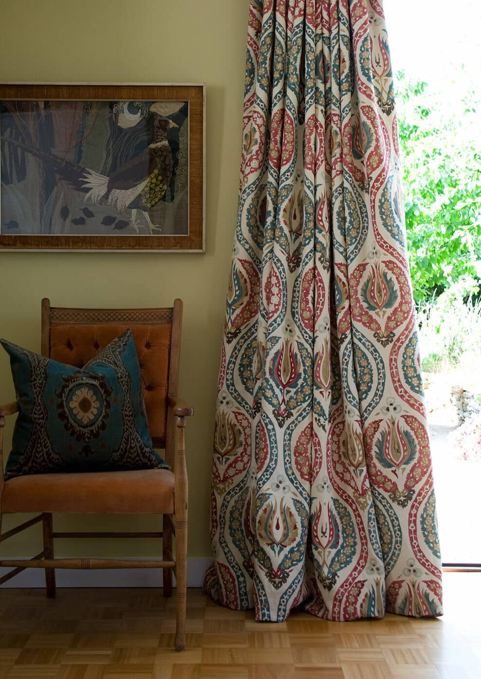 Benaki Mulberry Blue Fabric, Fabrics in Kildare