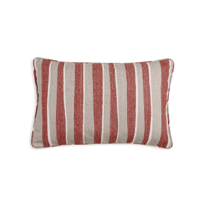 Oblong Cushion Red and Neutral Orchard Stripe Outdoor Kildare