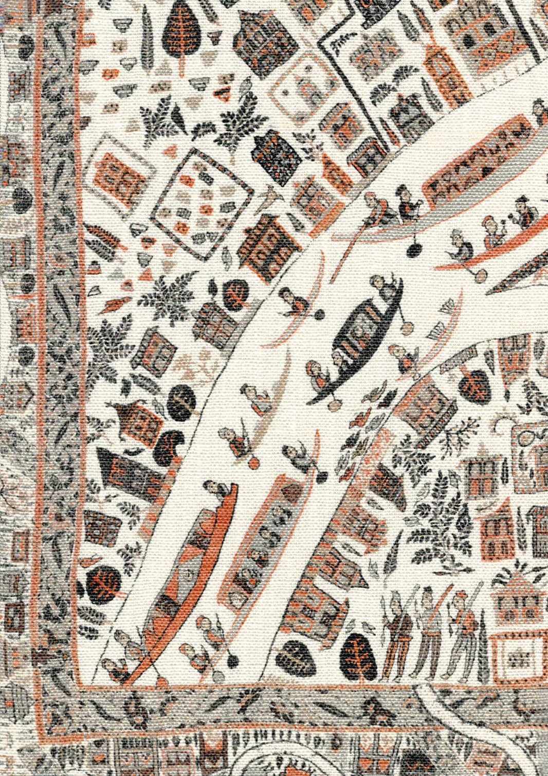 The Map Mini Satsuma Soot Fabric, Fabrics in Ireland