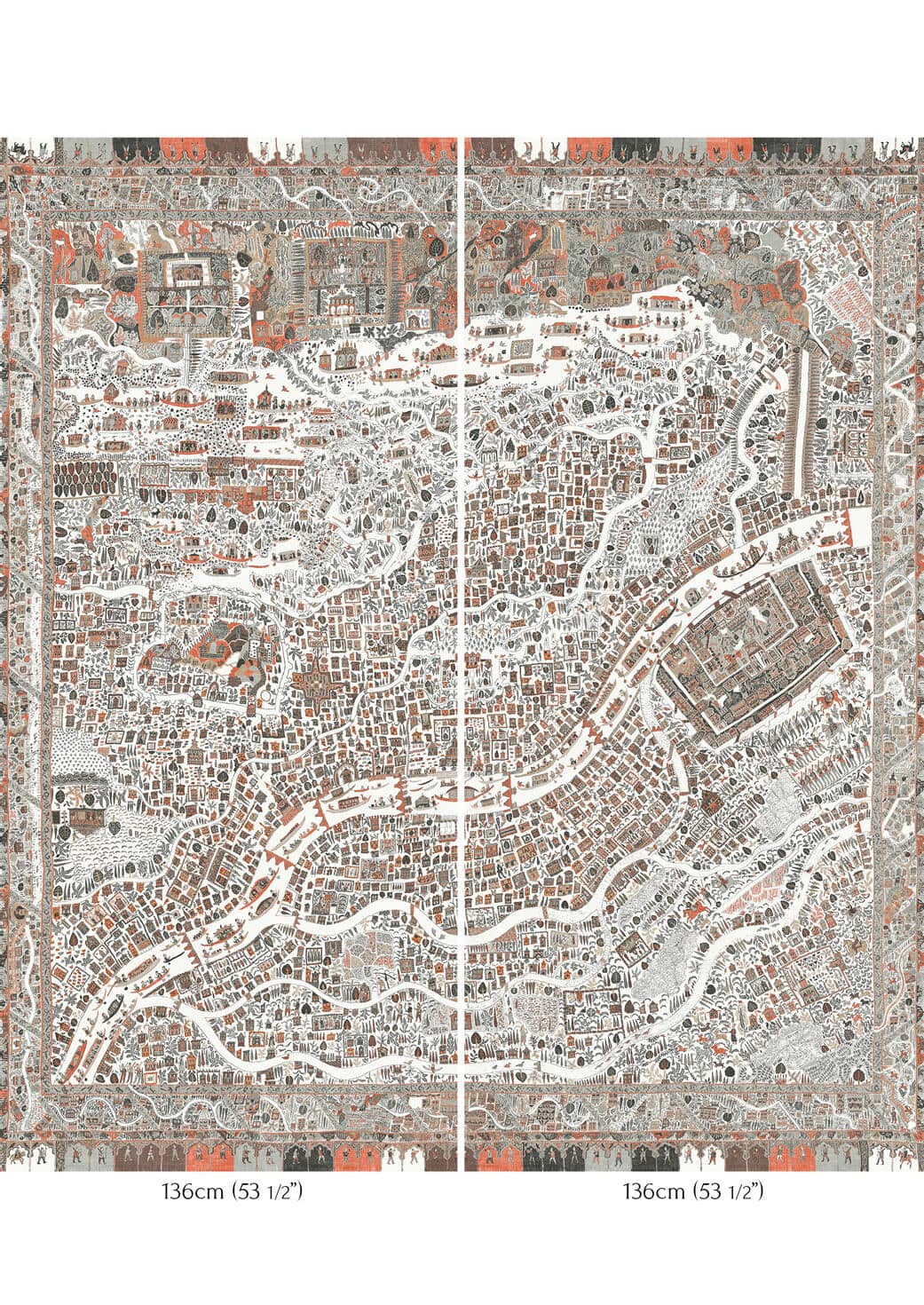 The Map Maxi Satsuma Soot Fabric, Fabrics in Naas