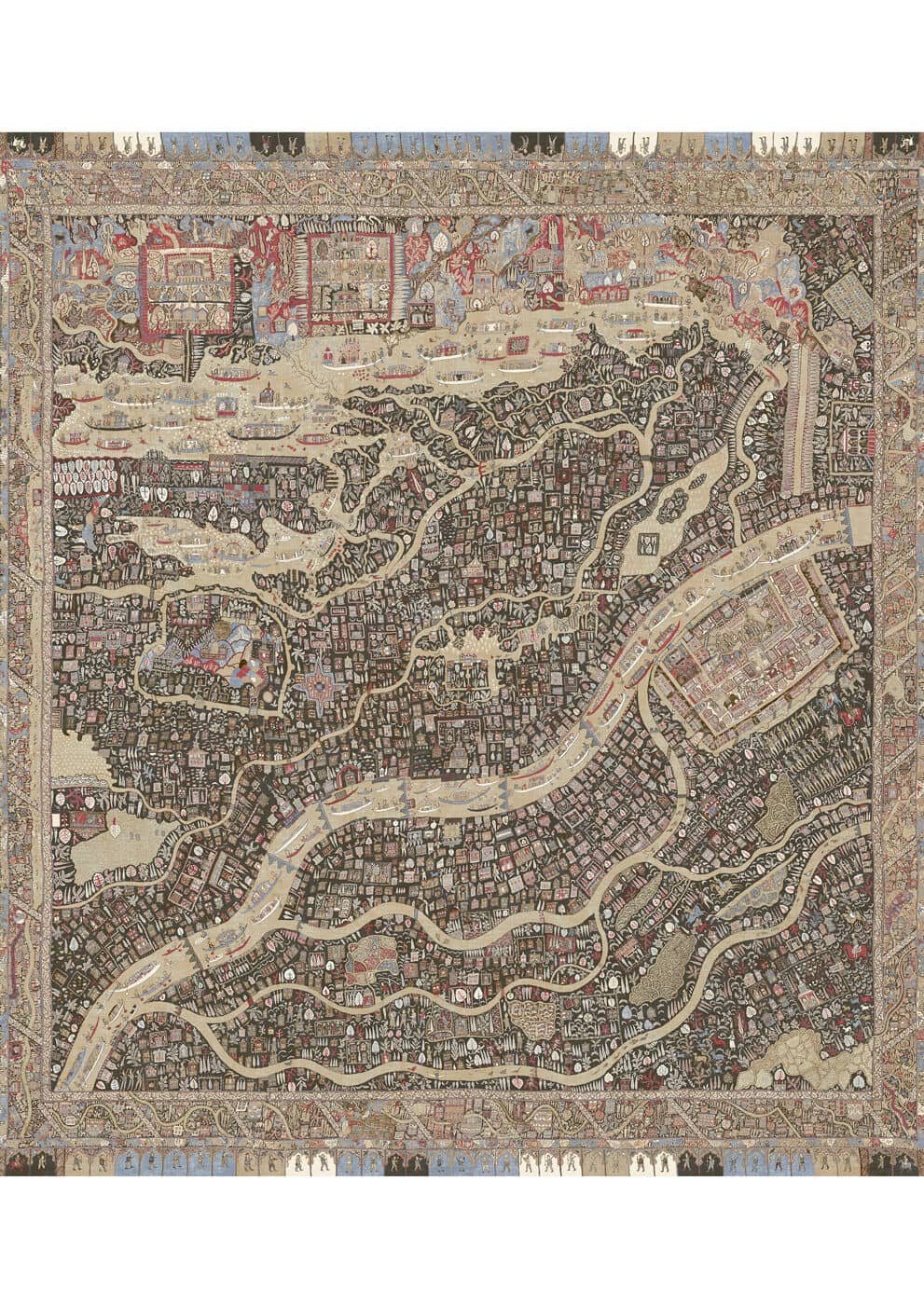 The Map Mini Twilight Fabric, Fabrics in Naas