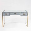 Furniture Brooklyn Dressing Table Faux Shagreen Zinc Kildare