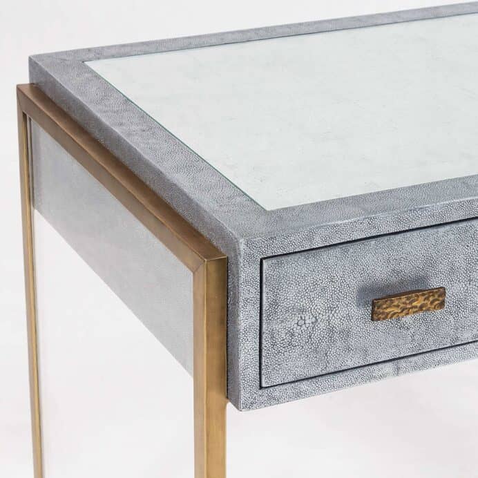 Furniture Brooklyn Dressing Table Faux Shagreen Zinc Kildare