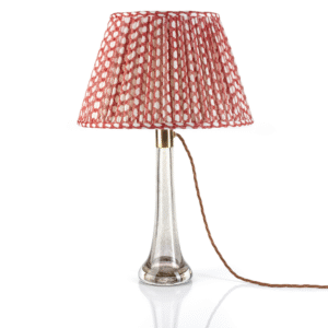 alt="fermoie red round lampshade"