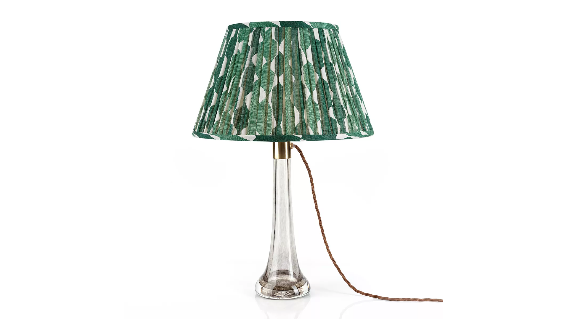 alt="fermoie green round lampshade"