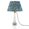 alt="fermoie blue round lampshade"