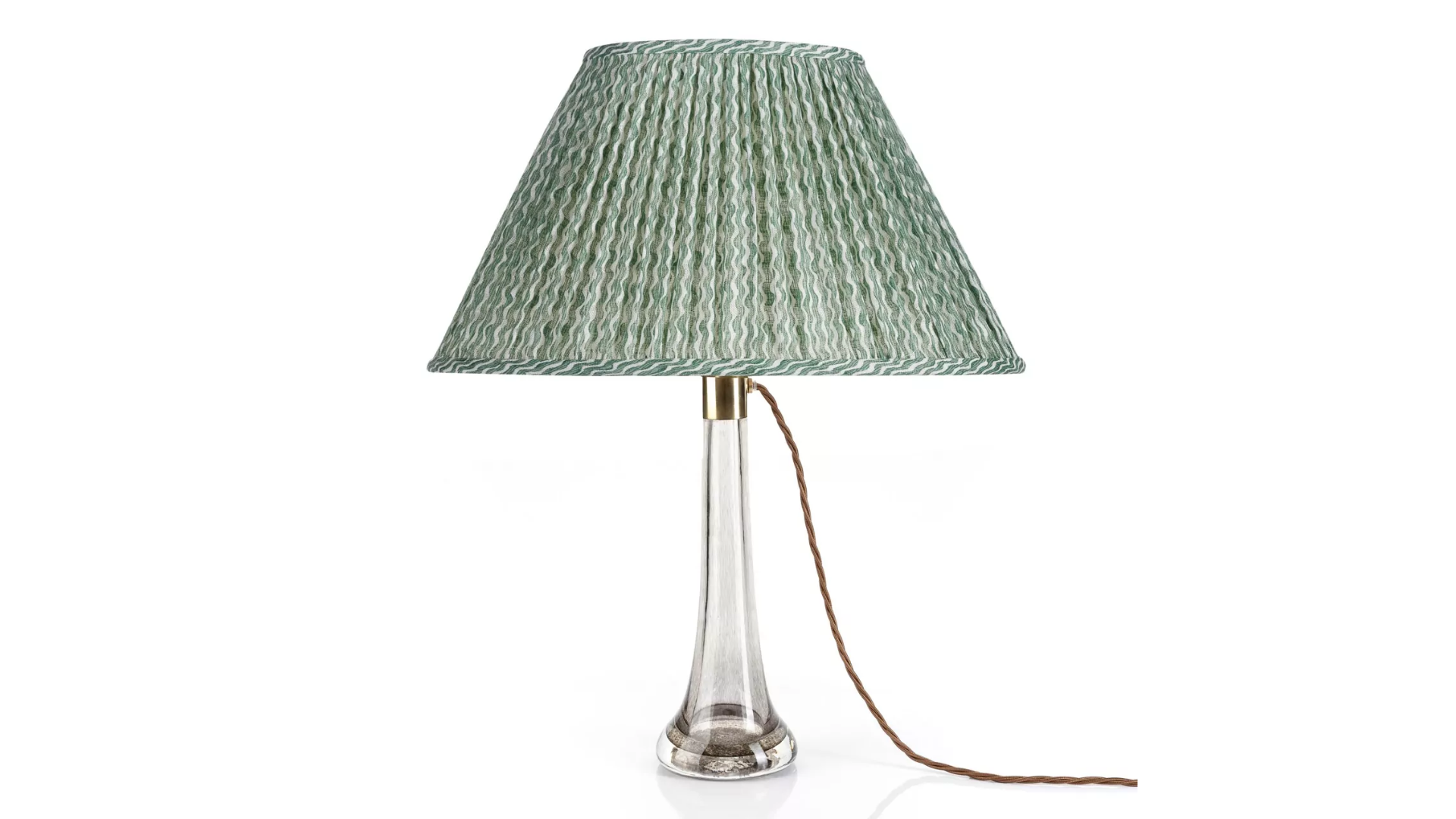 alt="fermoie green oval lampshade"