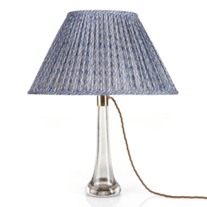 alt="fermoie blue oval lampshade"