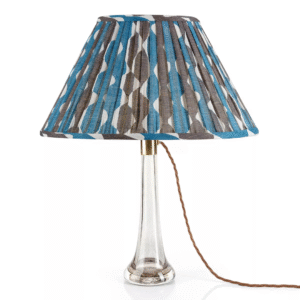 alt="fermoie blue oval lampshade"