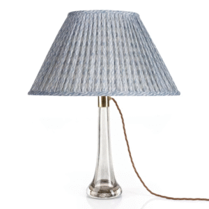 alt="fermoie blue oval lampshade"