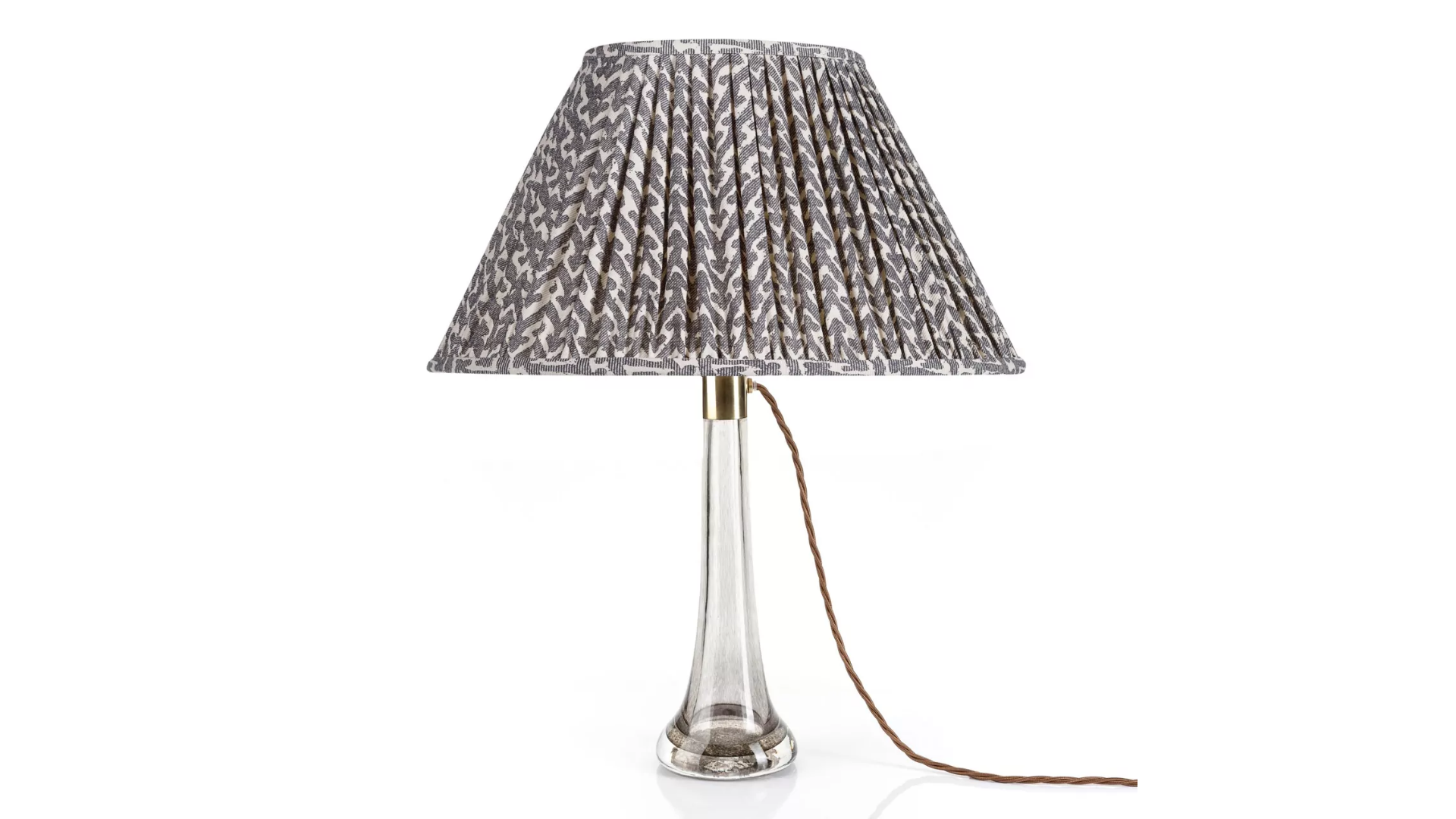 alt="fermoie grey oval lampshade"