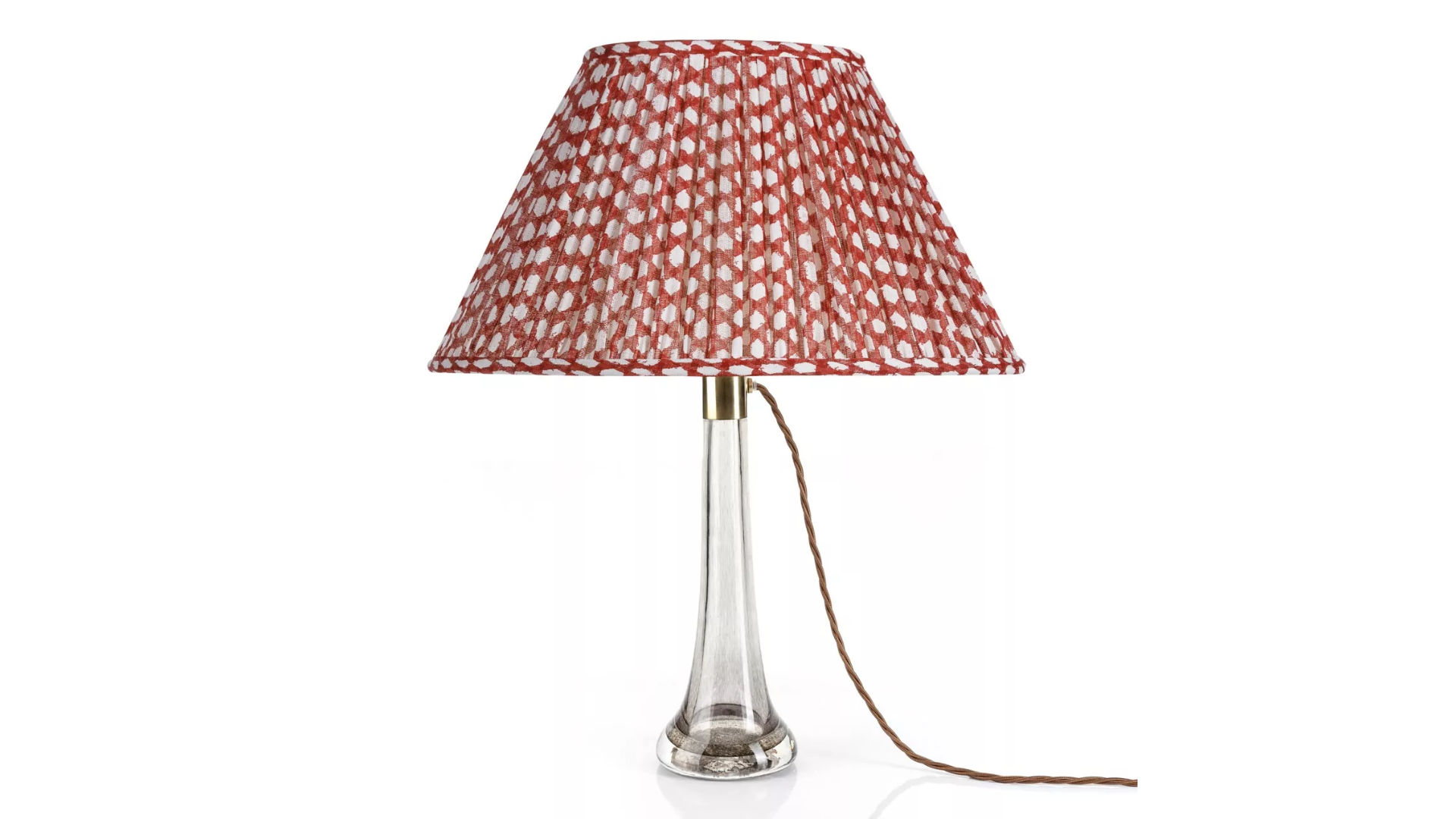 alt="fermoie red oval lampshade"