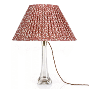 alt="fermoie red oval lampshade"