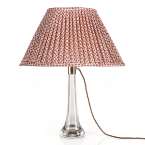 alt="fermoie red oval lampshade"