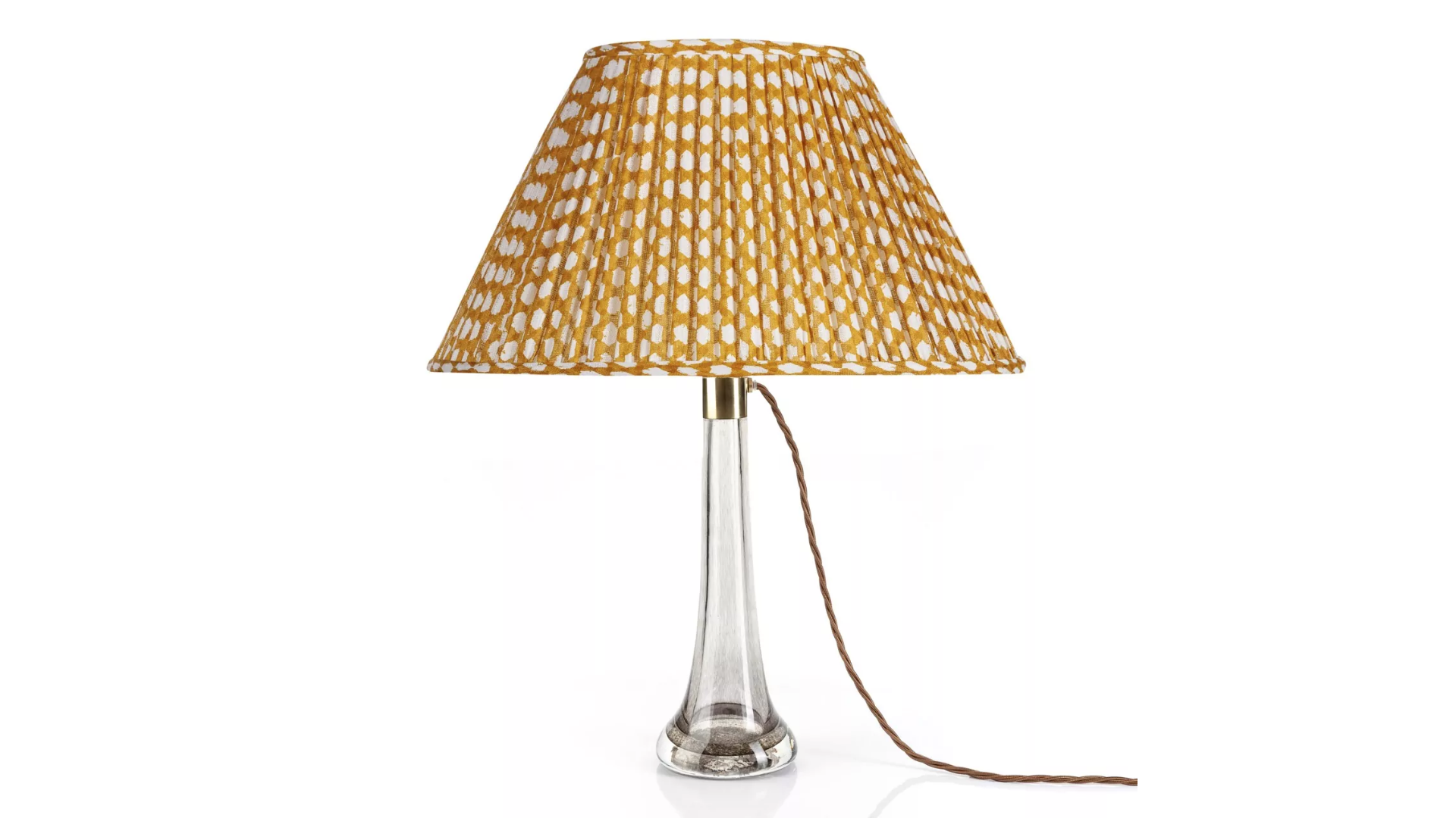 alt="fermoie yellow oval lampshade"