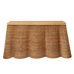 Scalloped Wicker Console Table