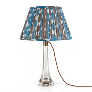 alt="fermoie blue round lampshade"