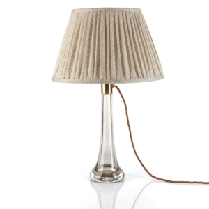 alt="fermoie ecru round lampshade"