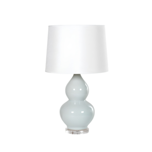 Porcelain Hourglass Table Lamp and Crystal Base with Shade